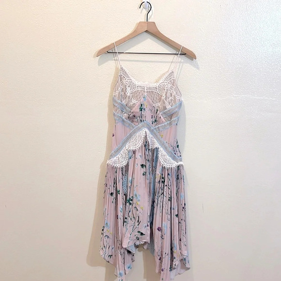 SELF-PORTRAIT Floral Handkerchief Mini Dress size 2 - Picture 1 of 10